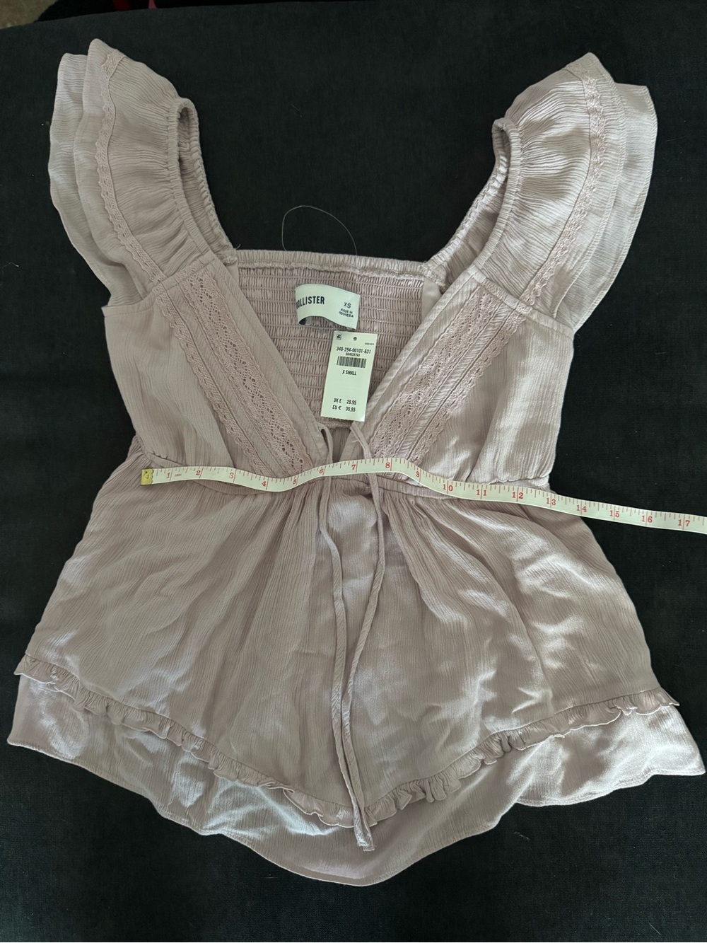 Hollister Mauve Ruffle Tie-Front Romper
